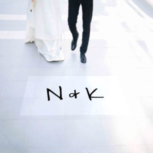 Simple Modern Dance Floor Monogram Wedding Decals