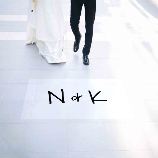 Simple Modern Dance Floor Monogram Wedding Decals (Wedding)