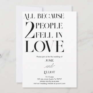Simple Modern Dark and Light wedding  Invitation