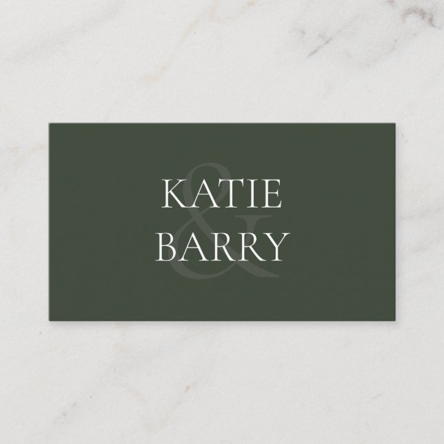 Simple Modern Dark Green RSVP Card (Front)