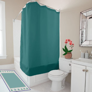 Simple Modern Dark Teal Green Solid Jewel Tone  Shower Curtain