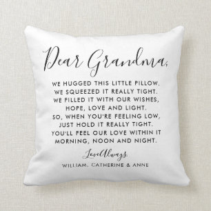 Simple Modern Dear Grandma Message Mother's Day Throw Pillow