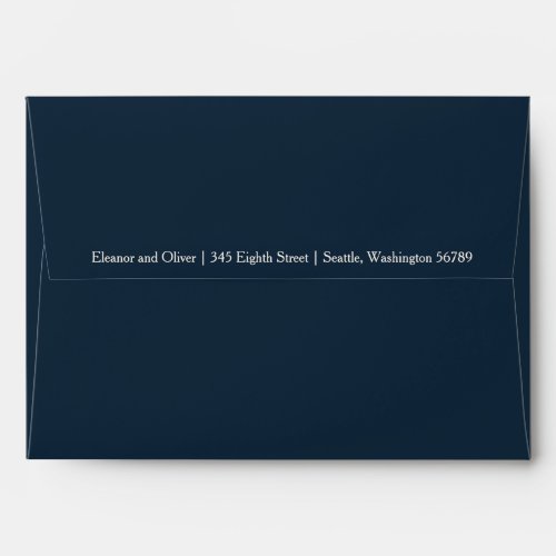 Simple Modern Deep Navy Wedding Return Address Envelope