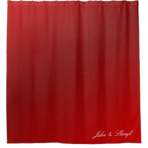 Simple & Modern Deep Red Gradient Solid Color Shower Curtain