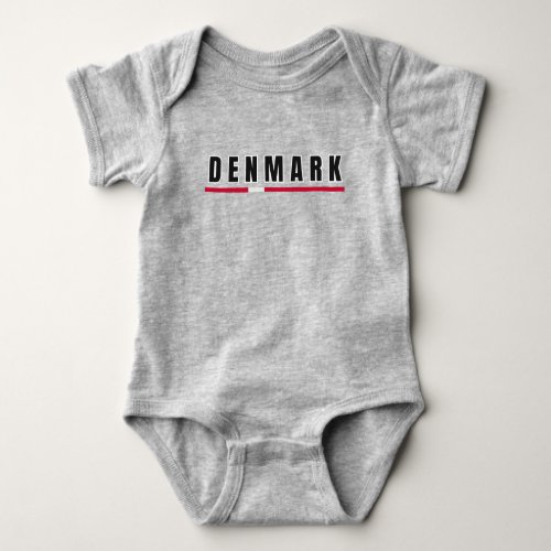 Simple Modern Denmark Danish Letter Flag Souvenir Baby Bodysuit