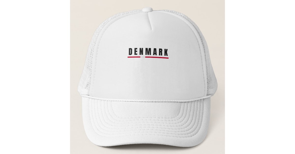 Simple Modern Denmark Danish Letter Flag Souvenir Trucker Hat | Zazzle