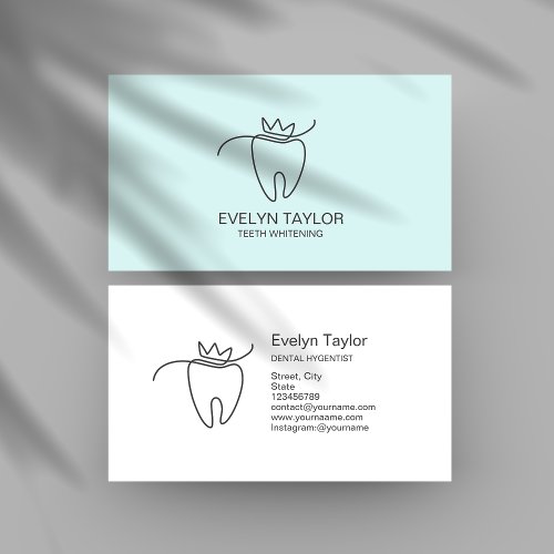 Simple Modern Dentist Dental Teeth Whitening Business Card