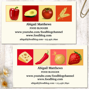 Simple Modern Design Food Blogger Business Card