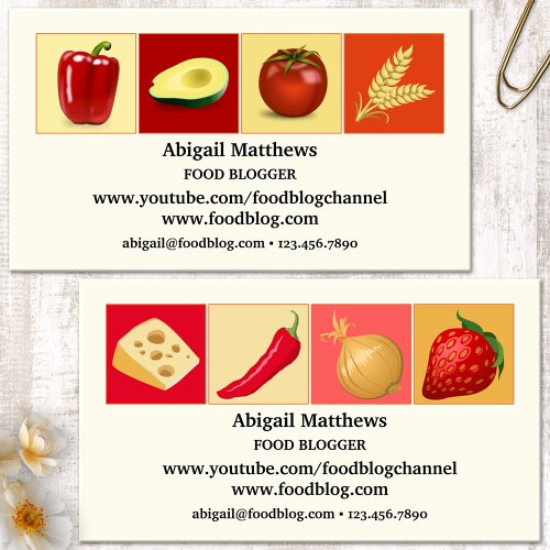 Simple Modern Design Food Blogger Business Card
