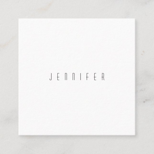 Simple Modern Design Template Sophisticated Chic Square Business Card (Front)