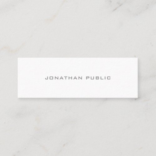 Simple Modern Design White Minimalist Elegant Mini Business Card