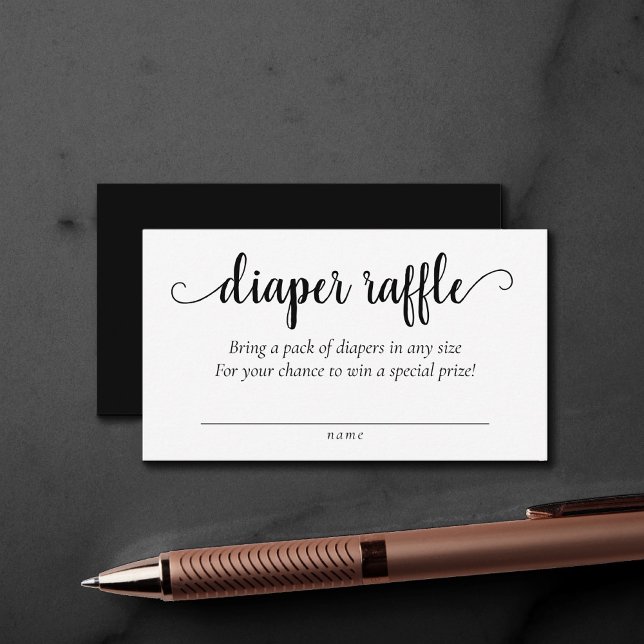 Simple Modern Diaper Raffle | Classic Baby Shower Enclosure Card (Creator Uploaded)