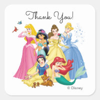 Simple & Modern Disney Princess Birthday Thank You