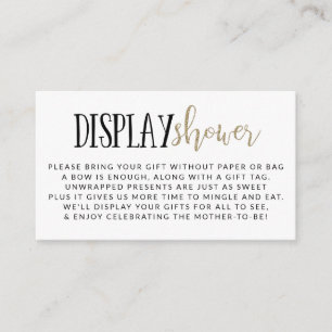 Simple Modern Display Baby Shower Enclosure Card