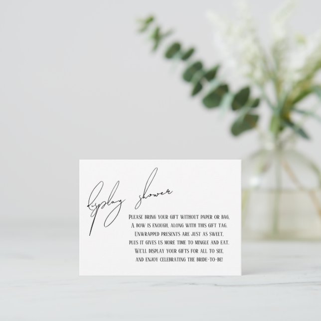 Simple Modern Display Shower Bridal Gift Card (Standing Front)