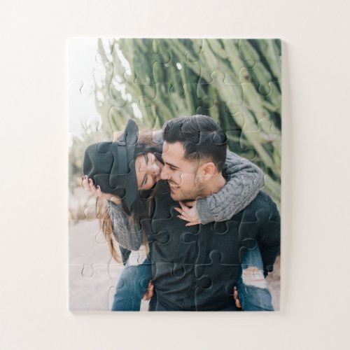 Simple Modern DIY Couple Valentines Day Photo Jigsaw Puzzle