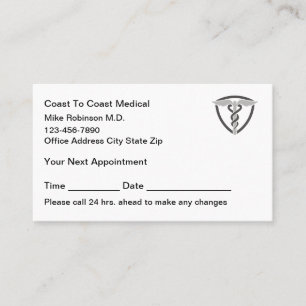 Simple Modern Doctor Office Appointment Card