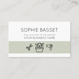 Simple modern dog grooming service business card