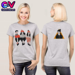Simple modern drawing of cool young people T-Shirt