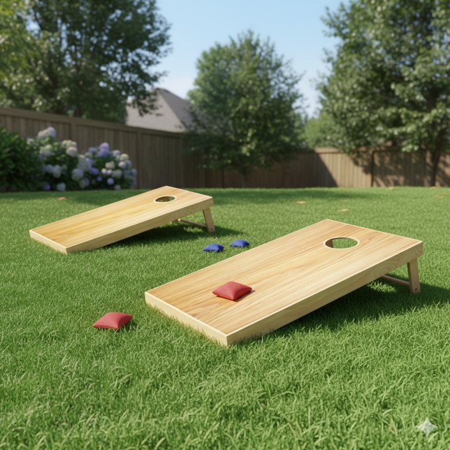 Simple Modern Drown Dark Rustic Wood Texture  Cornhole Set (Creator Uploaded)
