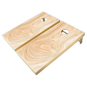 Simple Modern Drown Dark Rustic Wood Texture  Cornhole Set