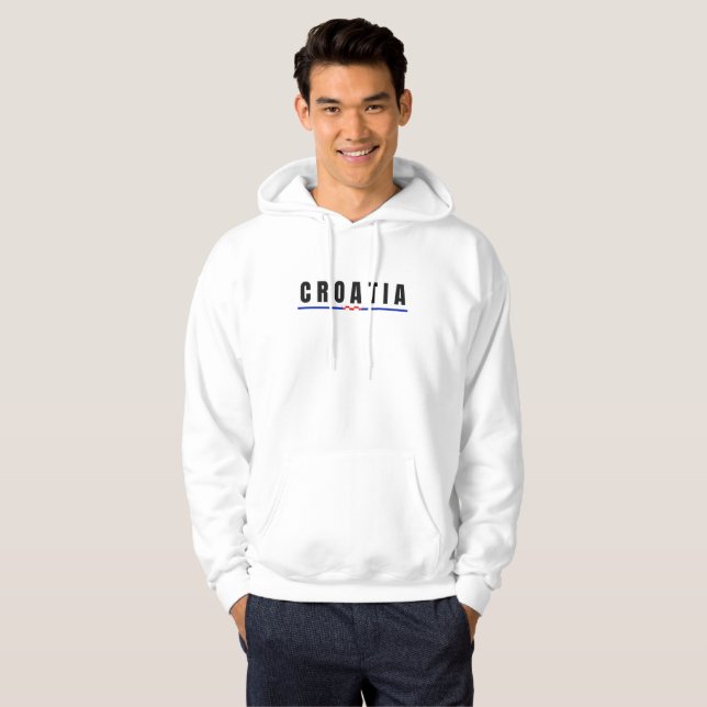 Simple Modern Dubrovnik Croatia Letter Flag Souven Hoodie (Front Full)