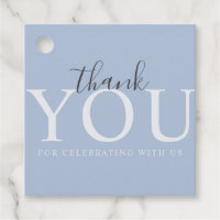 Simple Modern Dusty Blue Baby Shower Gift Tags