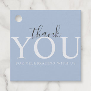 Simple Modern Dusty Blue Baptism Gift Tags