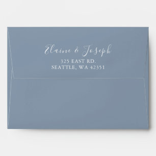 Simple Modern Dusty Blue Wedding Envelope