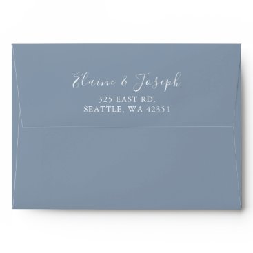 Simple Modern Dusty Blue Wedding  Envelope