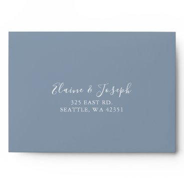 Simple Modern Dusty Blue Wedding Envelope