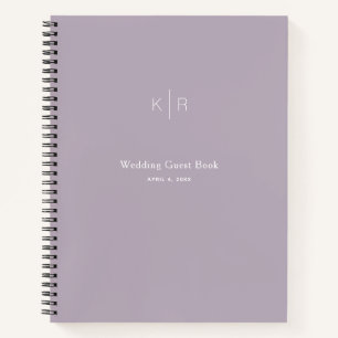 Simple Modern Dusty Lilac Wedding Guest Book