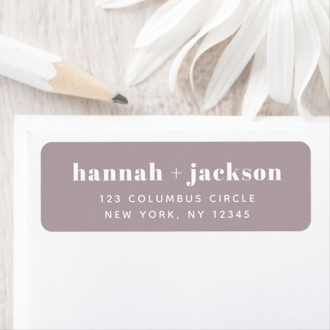 Simple Modern Dusty Purple Return Address Label (Insitu)