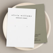 Simple Modern Earthy Green Earring Display Card