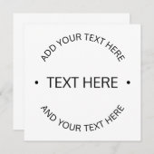 Simple Modern Editable Text | White & Black (Front/Back)