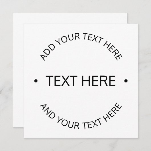 Simple Modern Editable Text | White & Black (Front/Back)