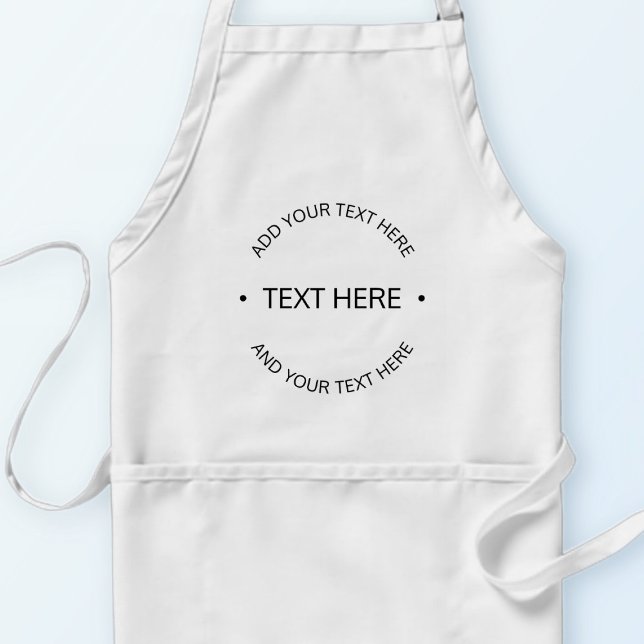Simple Modern Editable Text | White & Black Adult Apron (Creator Uploaded)