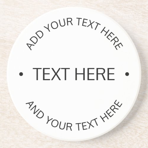 Simple Modern Editable Text  White  Black Coaster