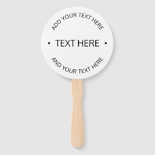 Simple Modern Editable Text White & Black Hand Fan