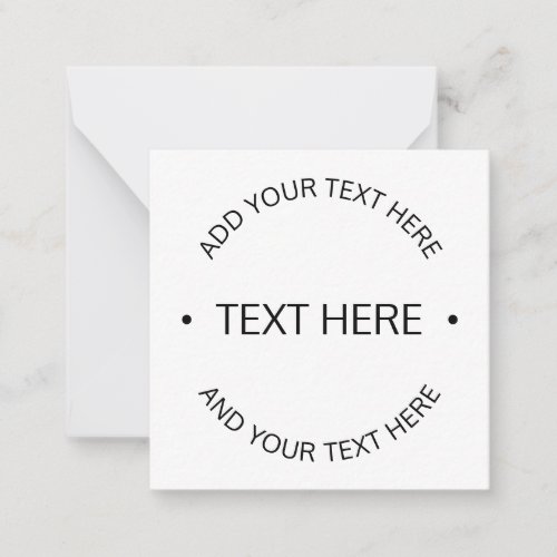 Simple Modern Editable Text  White  Black Note Card