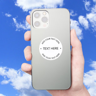 Simple Modern Editable Text White & Black Sticker