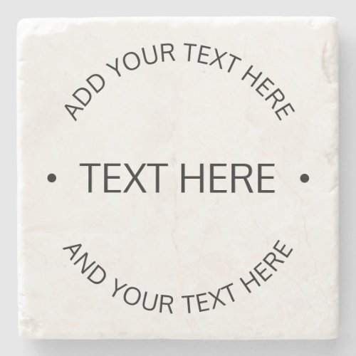 Simple Modern Editable Text  White  Black Stone Coaster