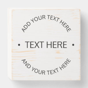 Simple Modern Editable Text White & Black Wooden Box Sign