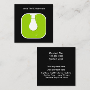 Simple Modern Electrician Business Cards Template