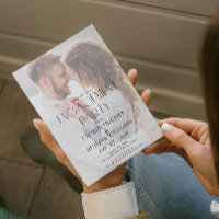 Simple Modern Elegant 2 Photo Engagement Party Invitation