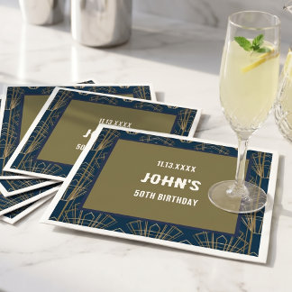 Simple Modern Elegant 50th Birthday Party Napkins