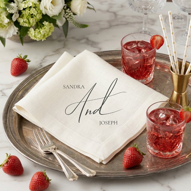 Simple modern elegant black and white basic  napkins (Creator Uploaded)