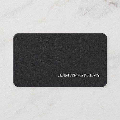 Simple Modern Elegant Black Linen Professional Bu Business Card