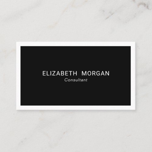 Simple Modern Elegant Black White Professional Business Card