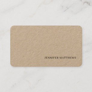 Simple Modern, Elegant  Brown Leather Linen Business Card
